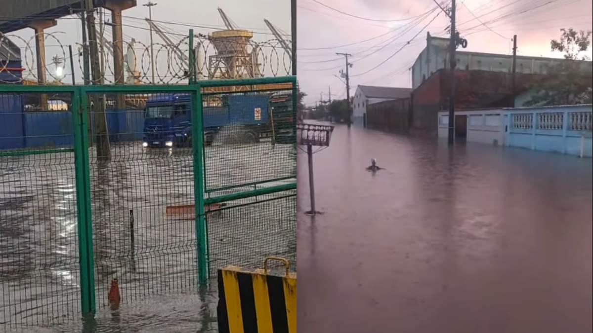 Na manhã desta quinta (9) alguns bairros continuam alagados em Paranaguá