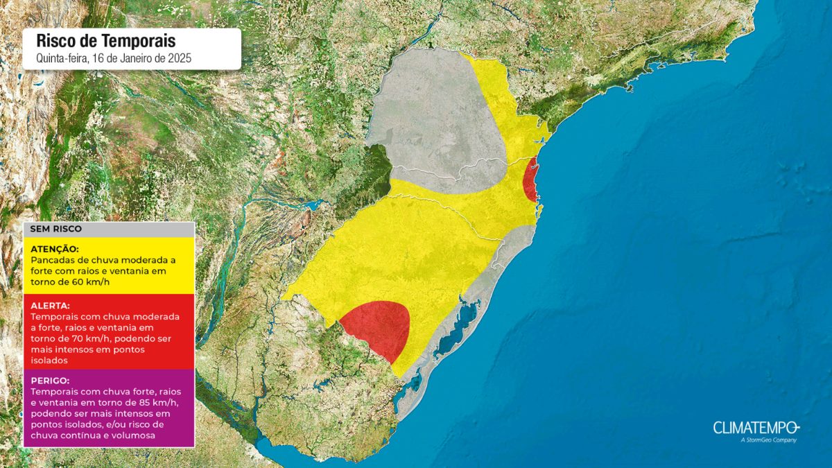 Veja quais regiões do Paraná serão atingidas pelas tempestades
